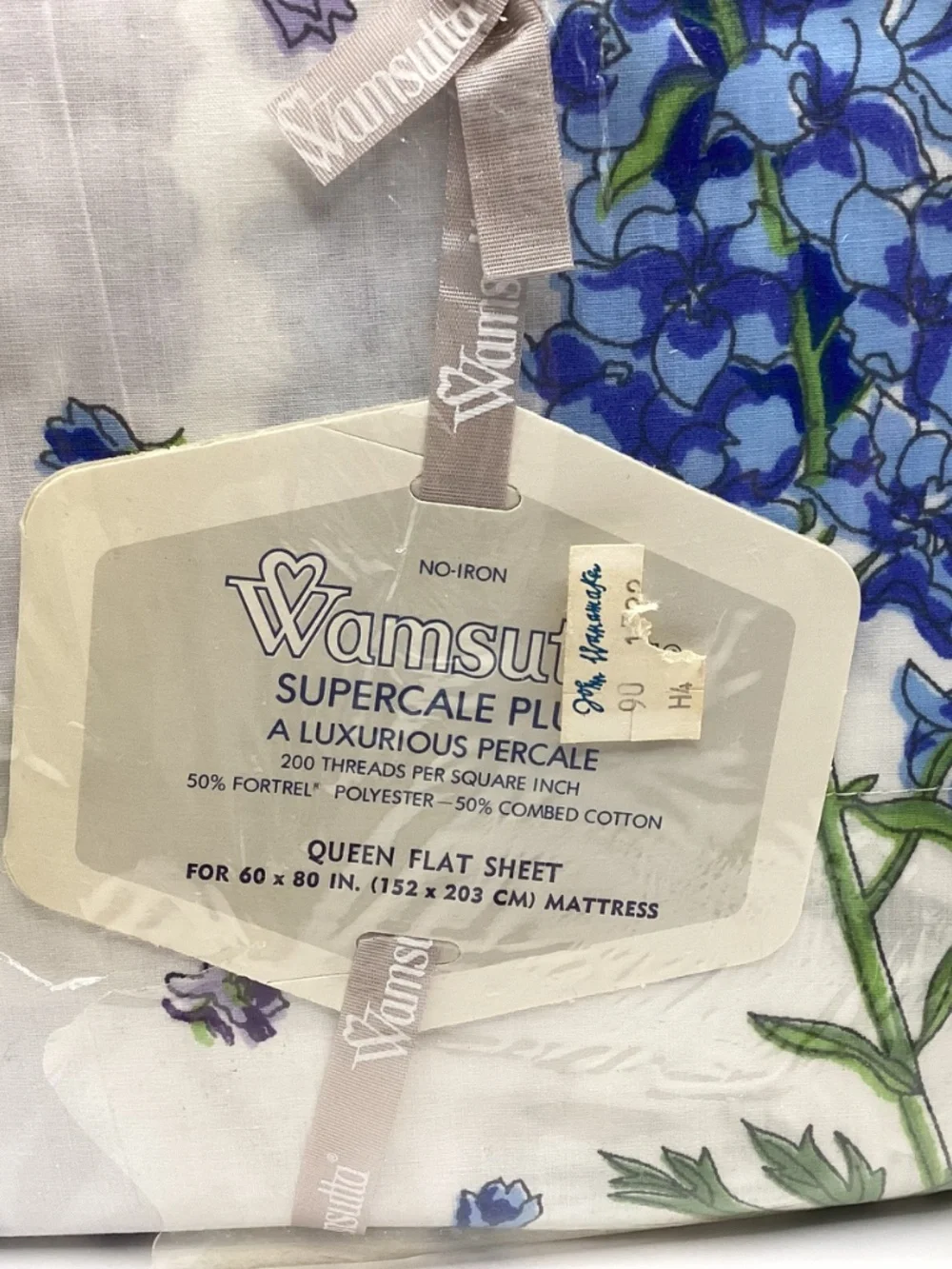 NWT Vintage Wamsutta DELPHINIUM No Iron Supercale Plus 200 Thread Queen Sheets